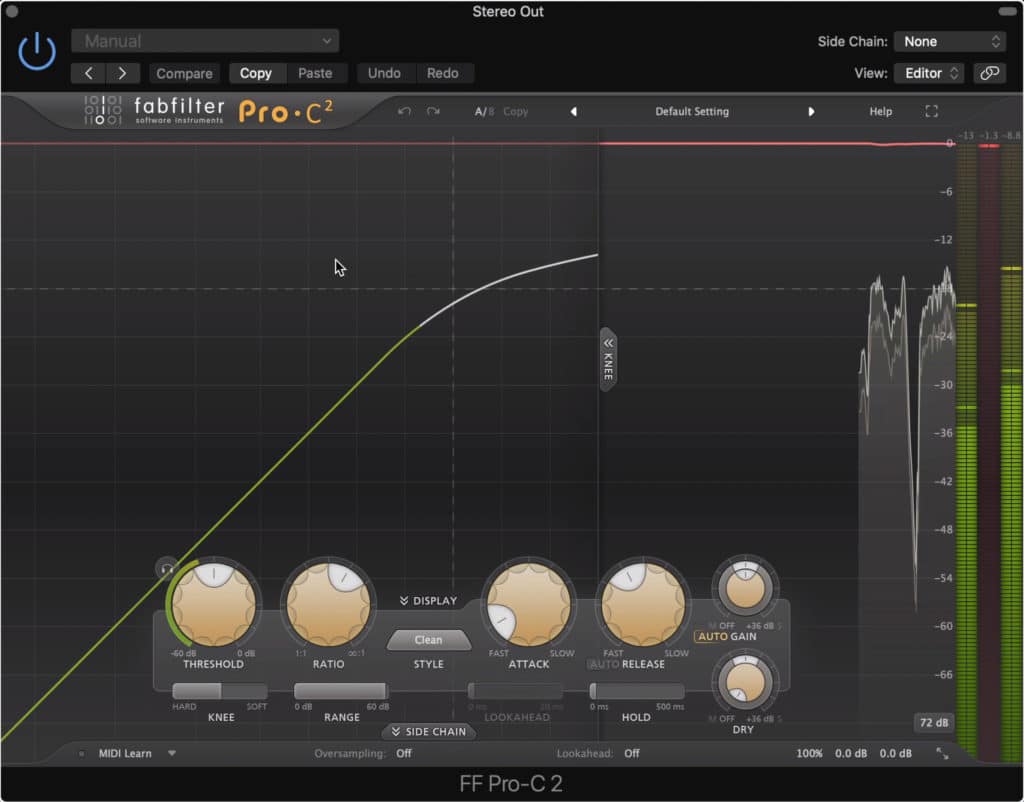 Compressors attenuate strong dynamics, results in a more balanced recording.