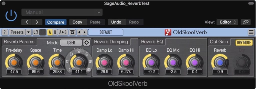 More controls give you greater control over your signal with the Old Skool Verb.