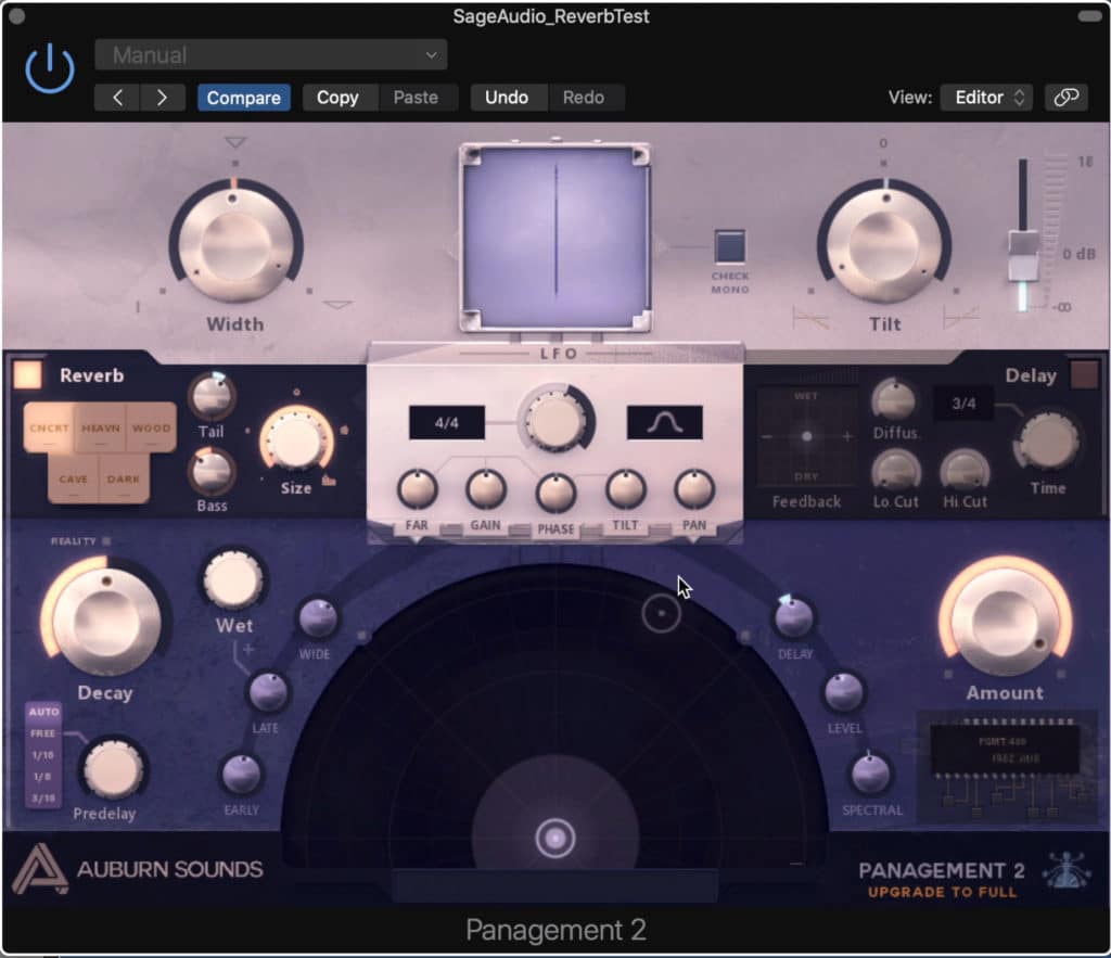 This is a multifaceted imaging plugin that includes a great reverb section.