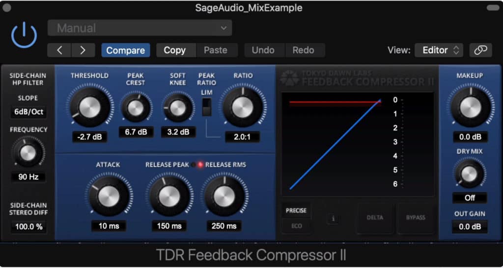 This is a feedback compressor, meaning the output is used to drive the compression.