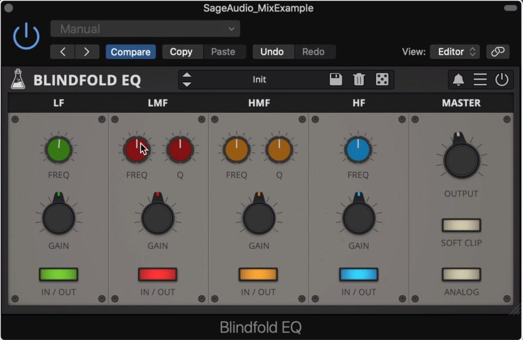 The Blindfold EQ offers 4 bands in total.