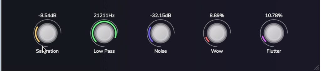 The 5 functions at the bottom affect the compression, harmonic generation, frequency response, and phasing.