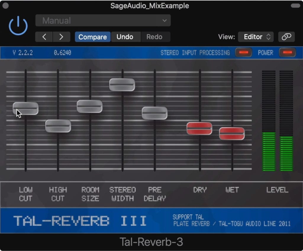 TAL-Reverb III offers a classic algorithmic plate reverb sound.