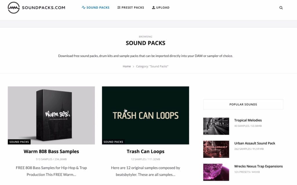 Sound Packs is a great option for pop and hip-hop producers.