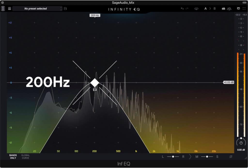 In this example, 200Hz was too prominent and was attenuated during mastering.