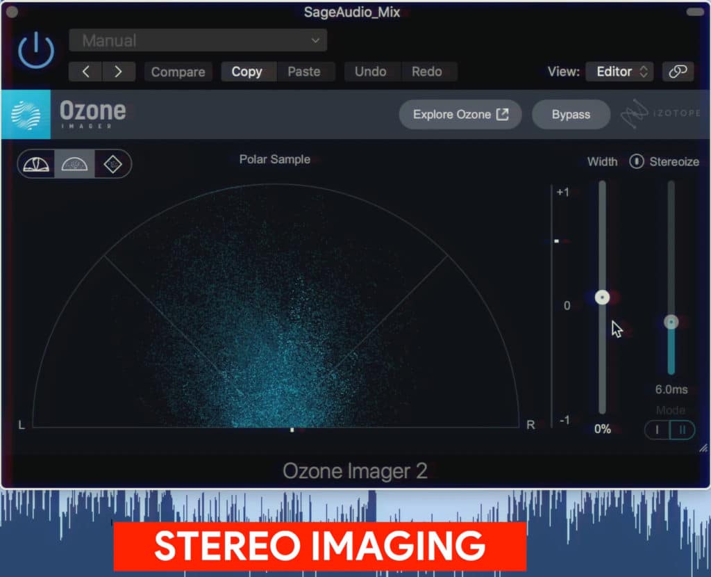 Stereo imaging is used to either widen or narrow the stereo width of a signal.