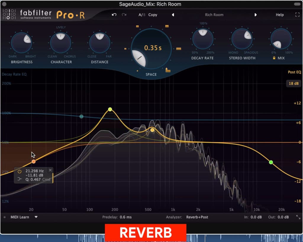 Reverb is rarely used during mastering.
