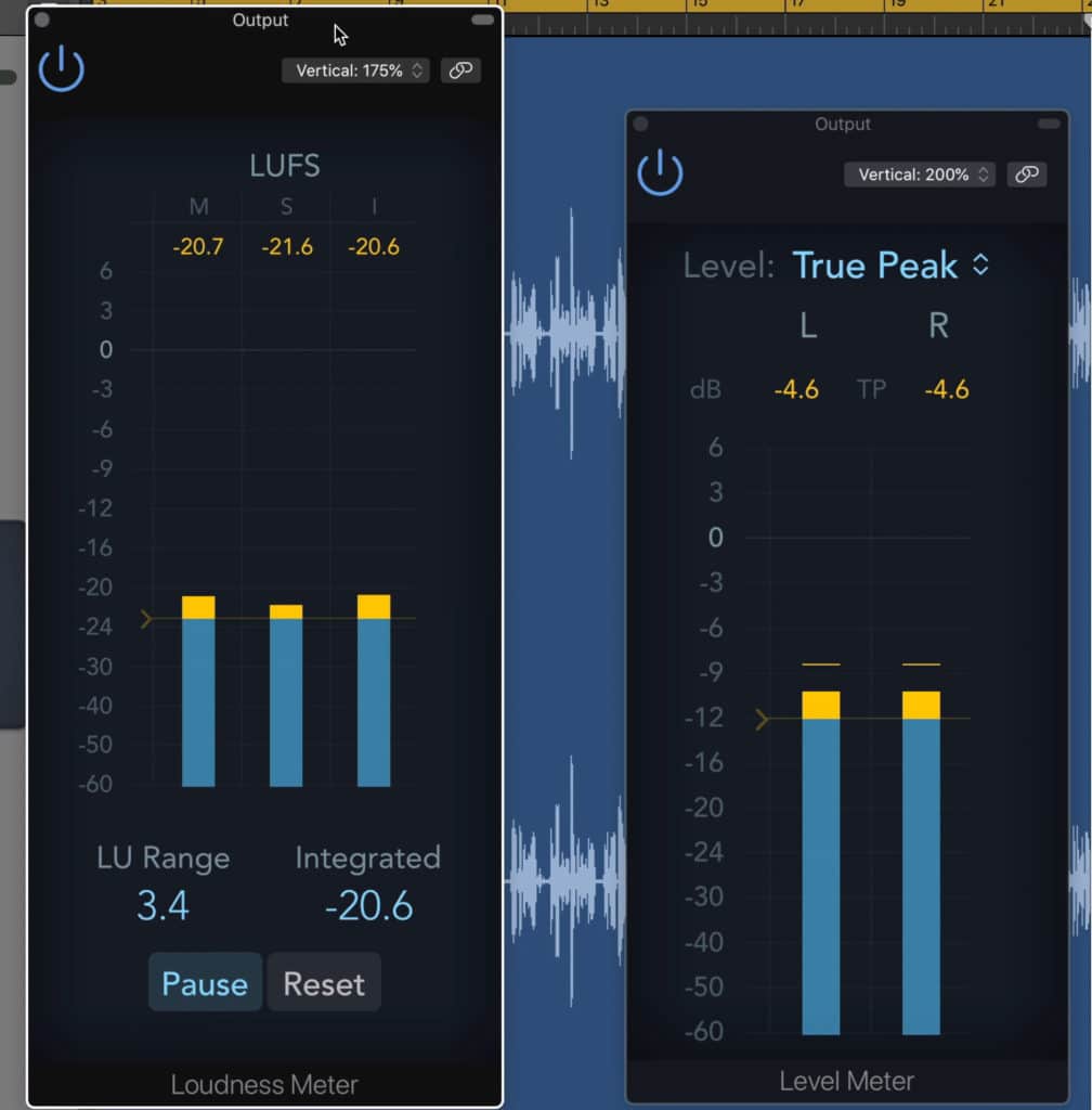 An integrated LUFS and a True Peak meter are needed when mastering dialogue - these can usually be found as stock plugins.