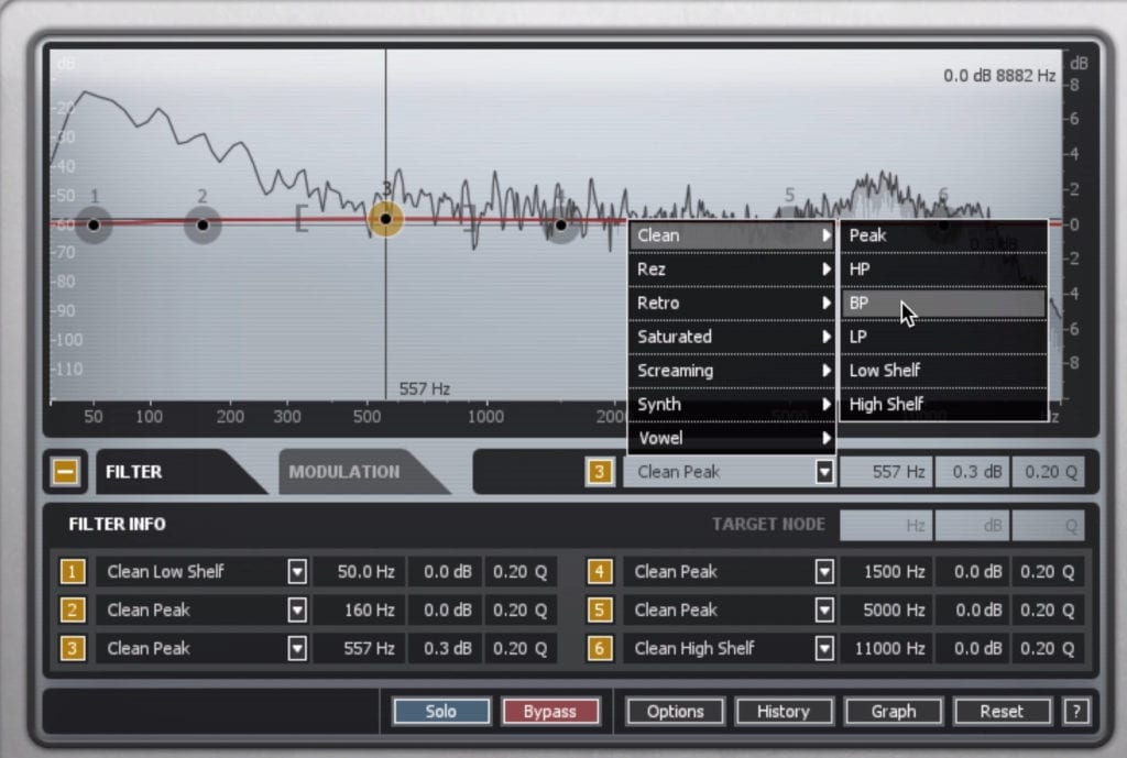 The first module is an EQ with additional functionality.