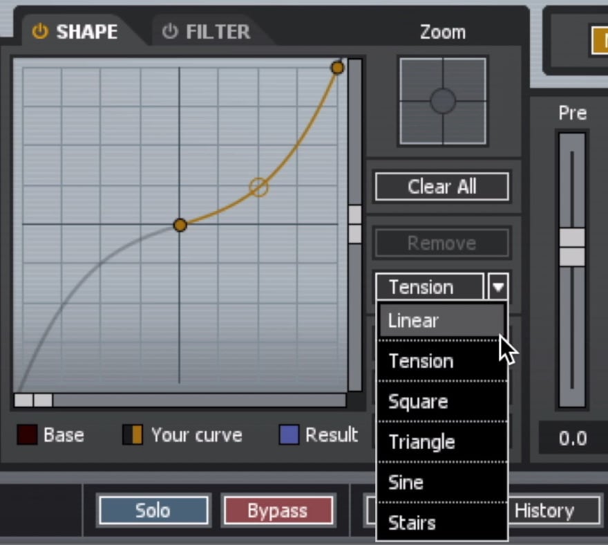 You can edit the waveform to customize the distortion you create.
