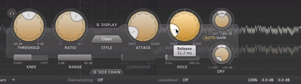 Setting a quick release time will help preserve the master's transients.