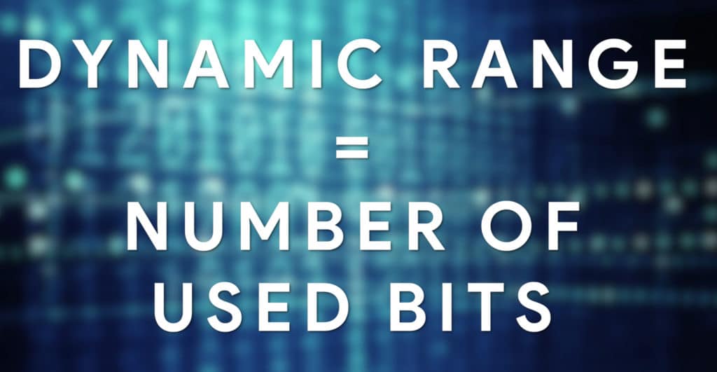 The dynamic range of your recording is directly tied to the number of bits being used.