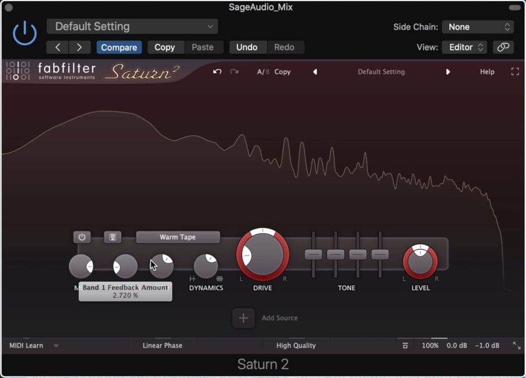 Saturn 2 is a fantastic saturation and distortion plugin.