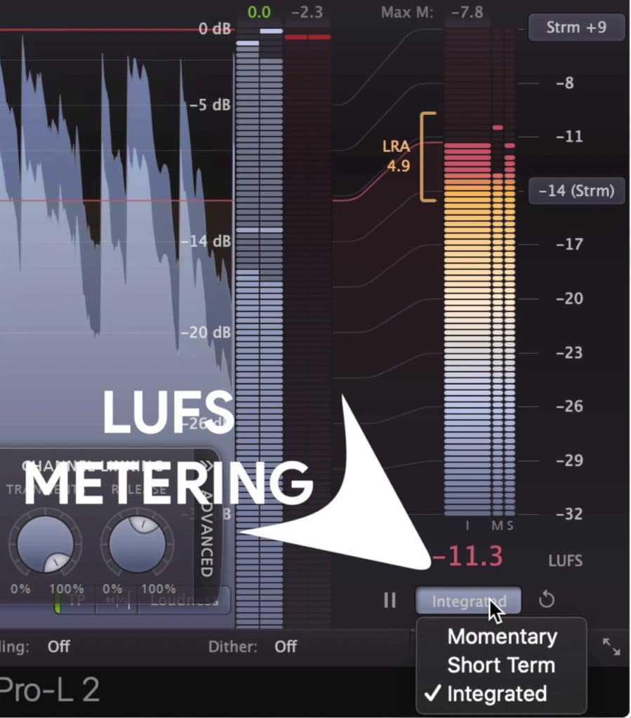 LUFS Metering and other forms of metering are available in the plugin.