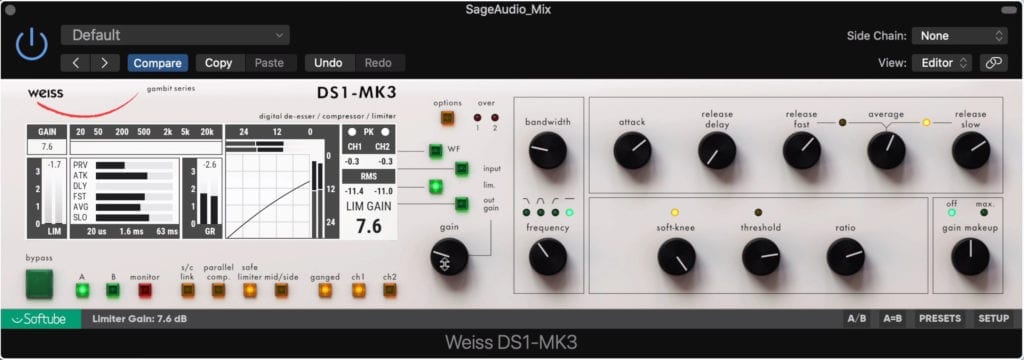 The DS1-MK3 is an incredible sounding compressor and limiter.