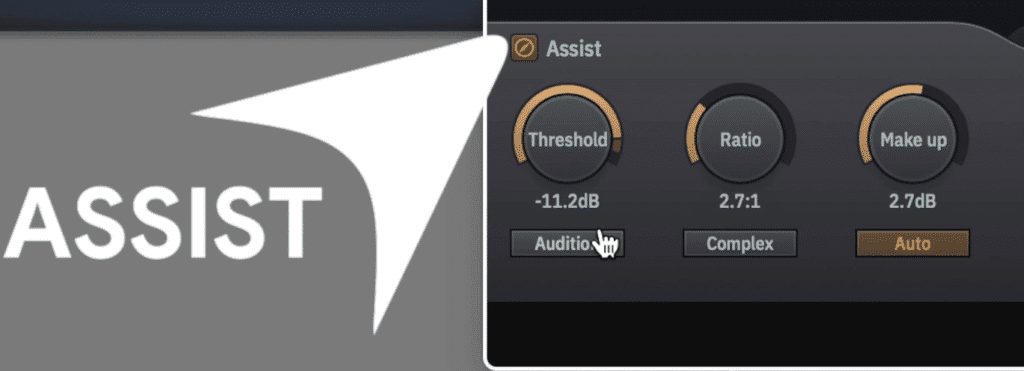 The assist function automatically sets the threshold and ratio for you.