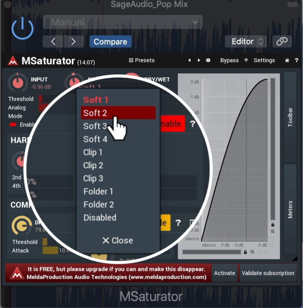 Use a soft limiter when using this plugin.