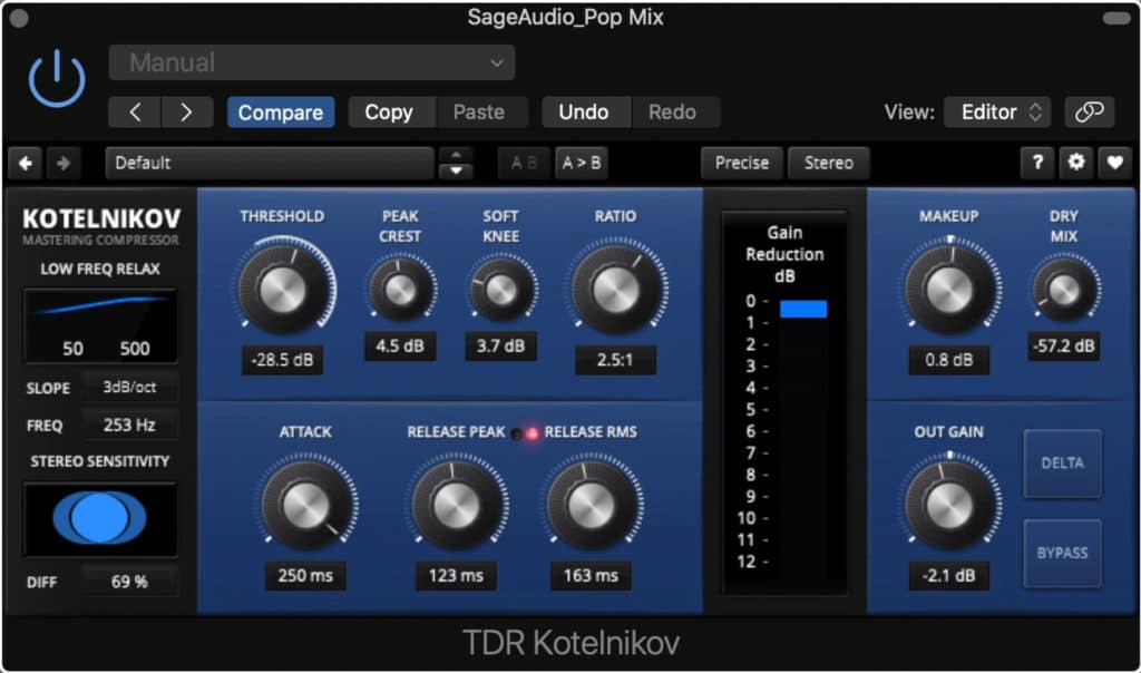 Kotelnikov is an easy to use compressor with familiar functions.