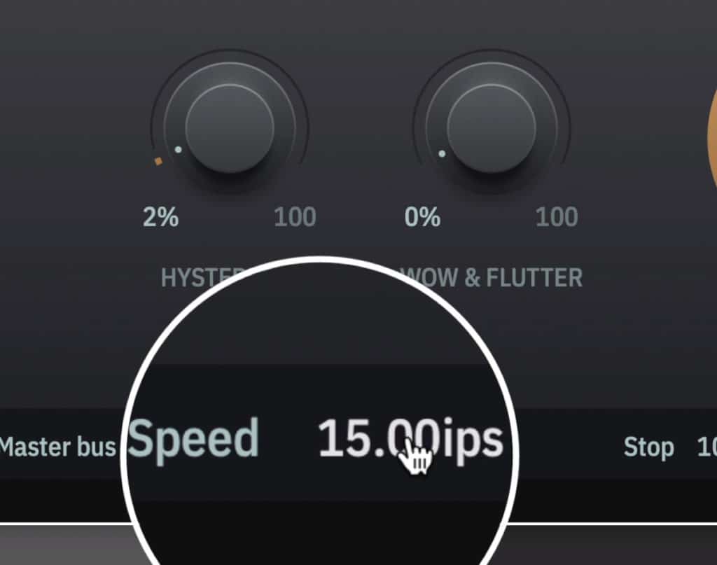 The tape speed can vary from 3.75ips to 30ips.