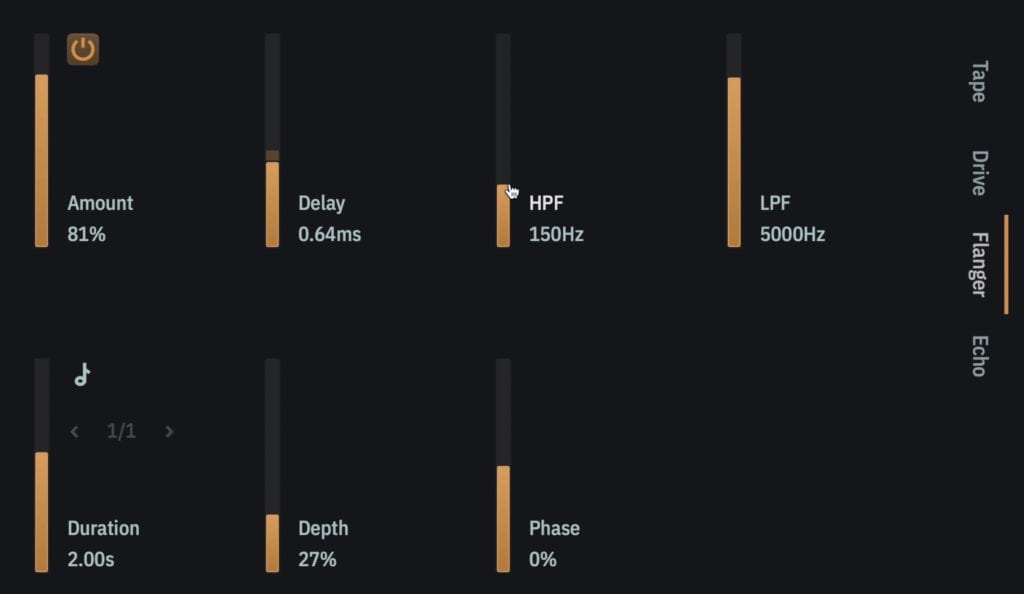 Show here is the flanging tab, which can be controlled with multiple parameters.