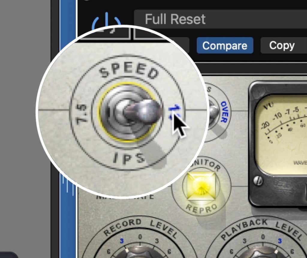 Altering the speed changes the timbre of the recording.