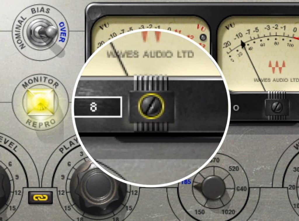 This dial alters the dBVU calibration of the meters.