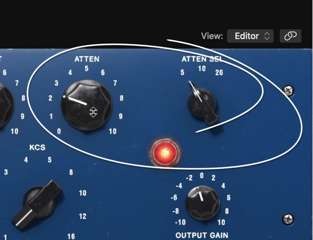 Show are the controls for attenuating the high frequency range.