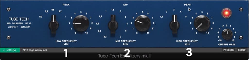 The ME 1B has 3 bands to control the mid-range.