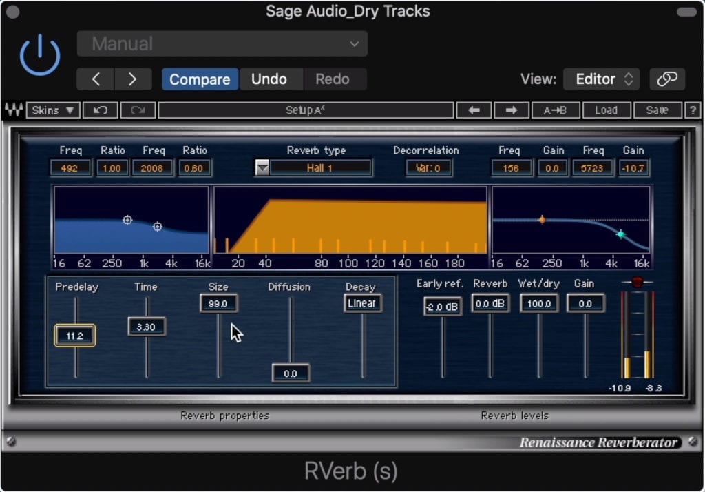 Renaissance Reverb or R Verb is a popular and easy to use algorithmic reverb.
