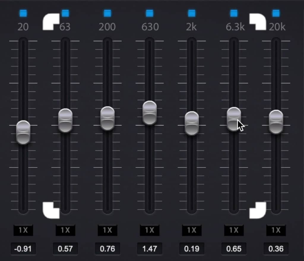 The 5 bands in the middle are bell filters.