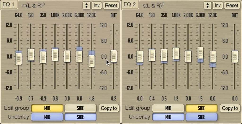 The routing can be changed to mid-side.