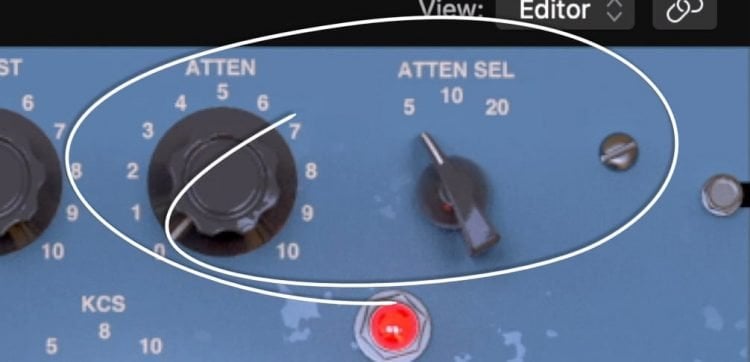 Shown are the attenuation select and amount functions.