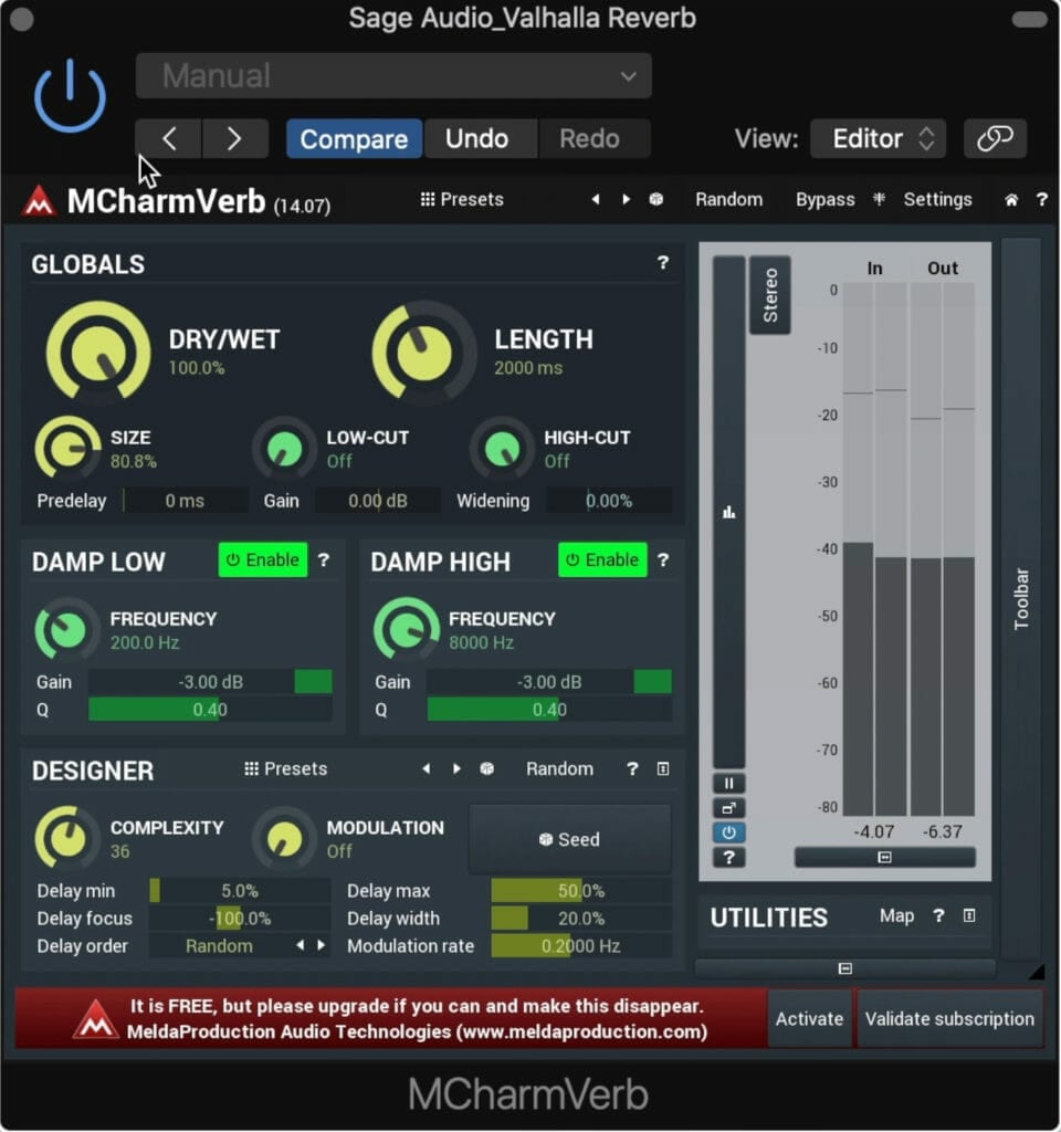 So far, the MCharmVerb doesn't sound nearly as complex and enjoyable as the Supermassive.