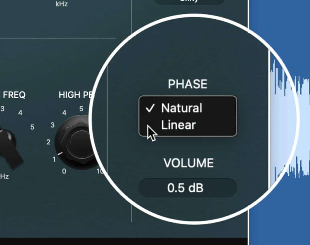 The plugin gives you the option between natural and linear phase.
