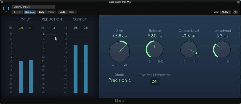 This limiter was set with more subtle settings, but use more aggressive ones if needed.