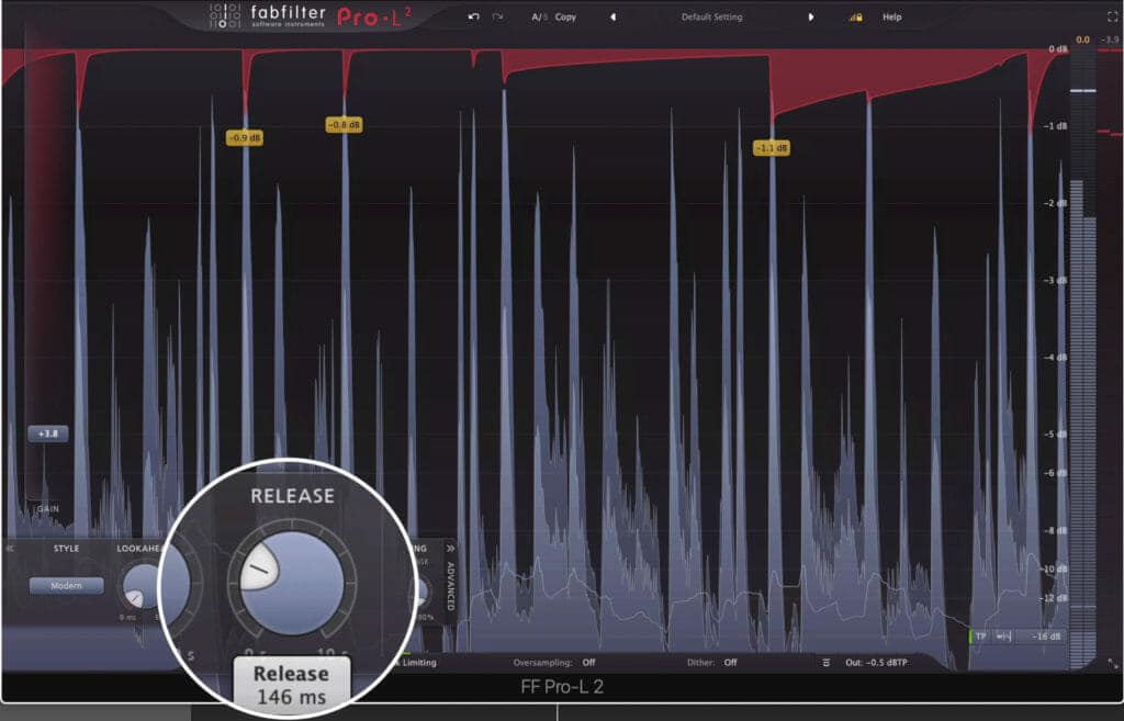 The release time can greatly affect the timbre of a master.