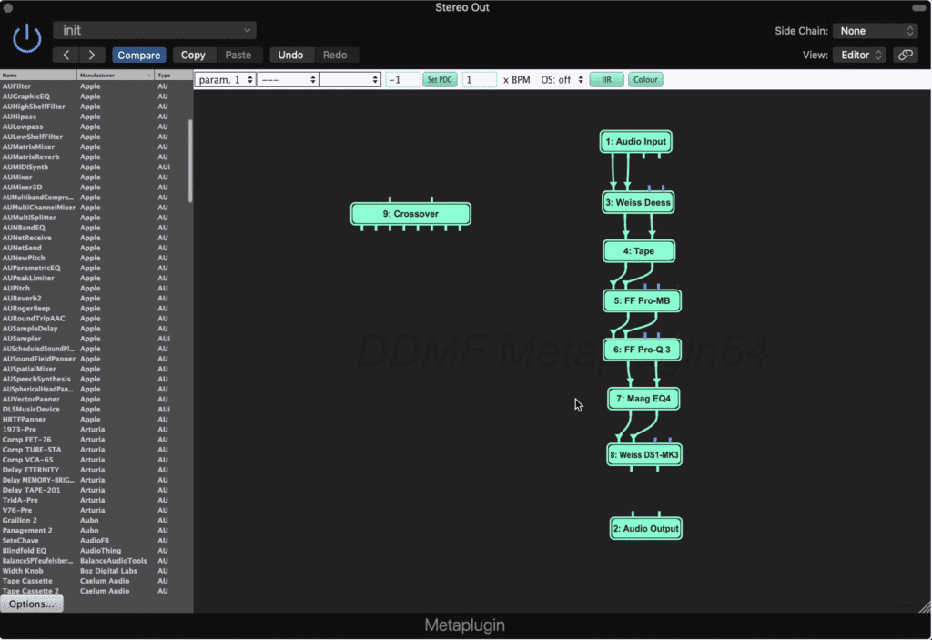 The Metaplugin allows you to move your entire mastering signal chain into it.