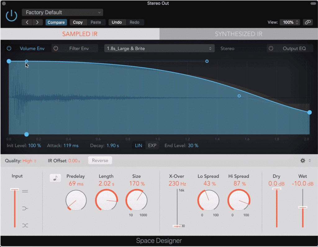 Space Designer is an intuitive and good sounding convolution reverb.