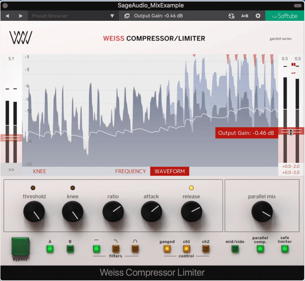 The Weiss Compressor/Limiter is a line for line recoding of the original hardware.
