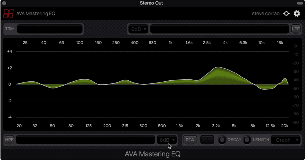 The AVA Mastering EQ lets you draw in your curves.