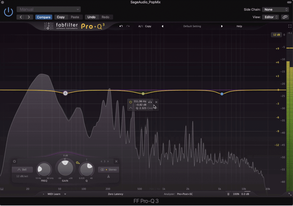 What you attenuate will depend on the mix you're mastering.