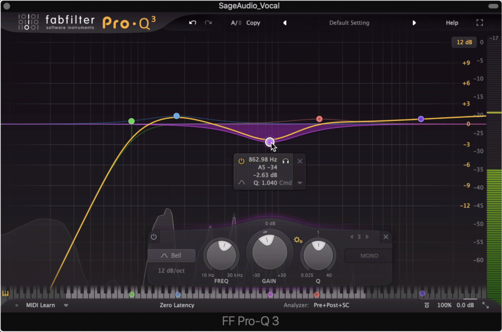 Equalization is a powerful tool - use it early on to shape the vocal.