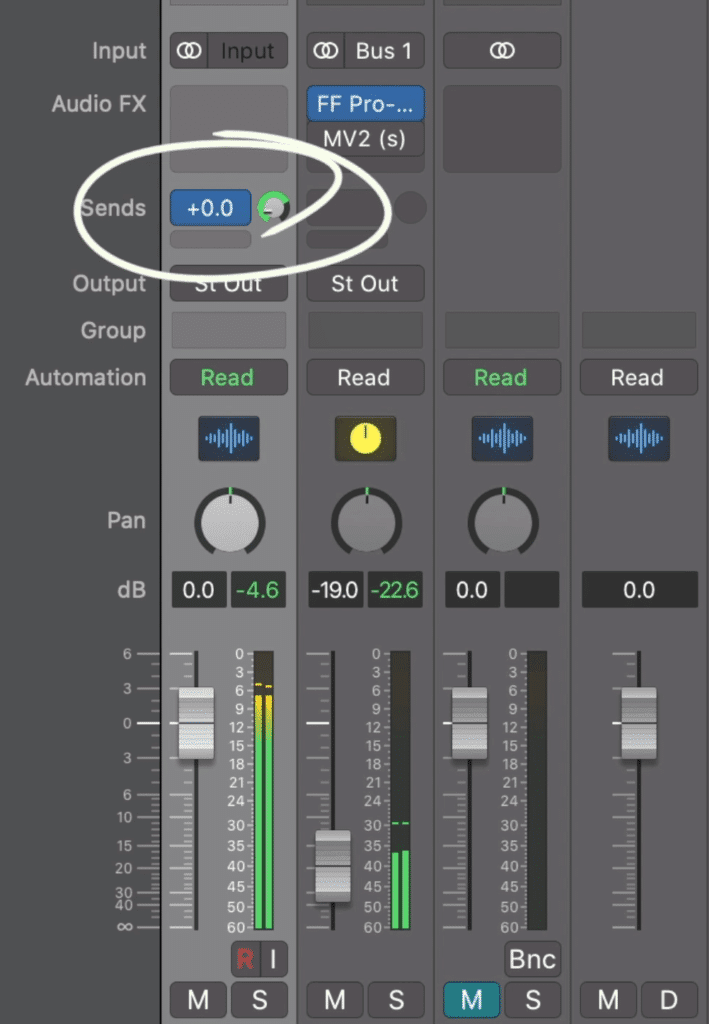 Set the send to unity or 0dB.