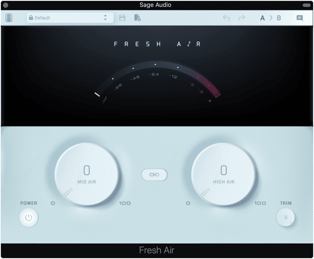 Fresh Air has a simple layout but can drastically alter the timbre of an instrument or master.