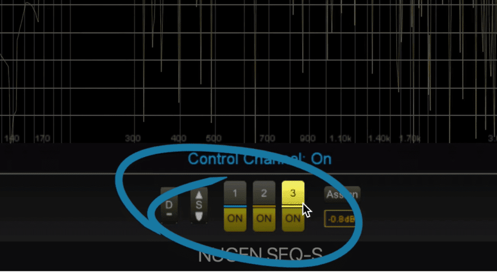 The bands are enabled and cycled through at the bottom of the plugin.