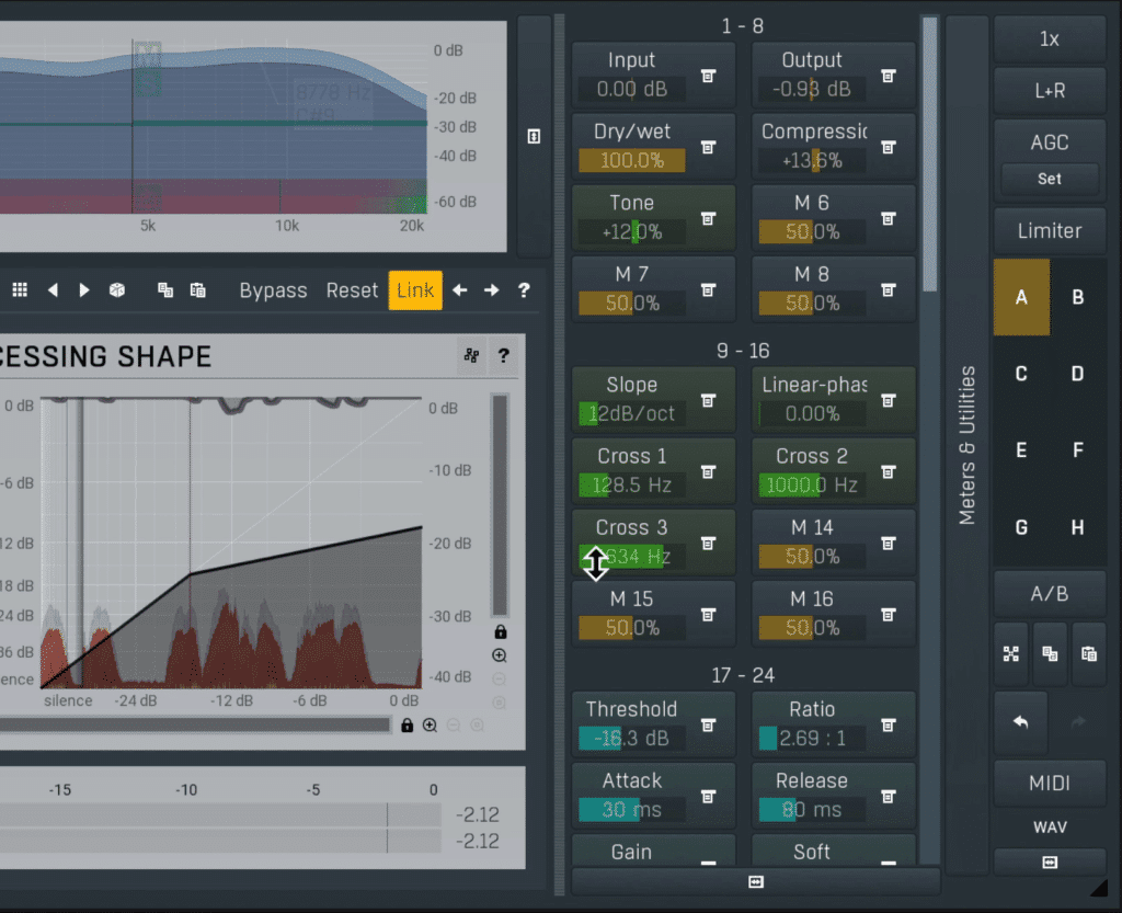 Each parameter of the plugin can be edited as well.