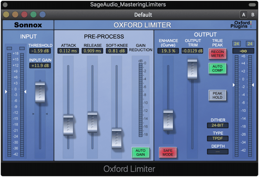 The Oxford Limiters has a specific and recognizable tone and timbre.