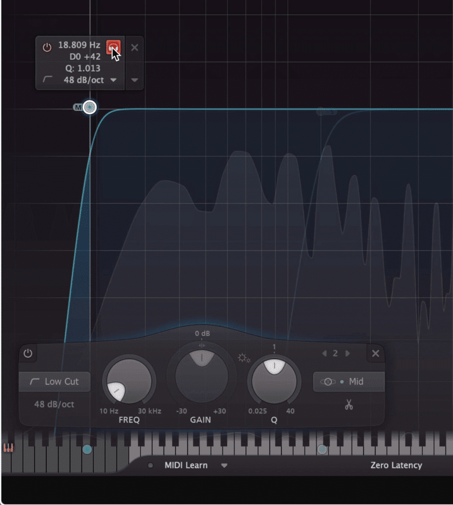 You can also attenuate the mid channel up to 20Hz to achieve more headroom.