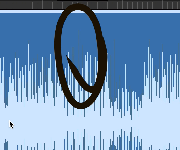 Circled is the highest peak in the song.