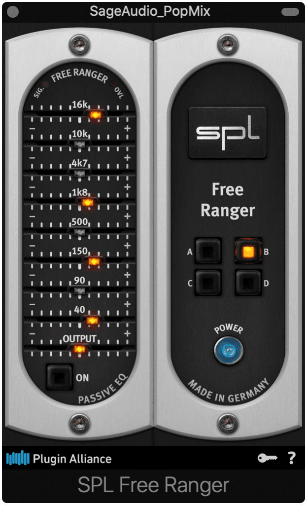 Free Ranger lets you control 4 bands, with which you can shape the sound of your master.